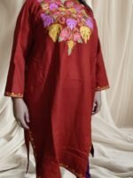 Ari Work Ladies Woollen Pheran in Rose Orange Colour