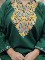 Ari Work Ladies Woollen Pheran in Deep Green Colour