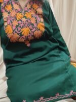 Ari Work Ladies Woollen Pheran in Ocean Green Colour