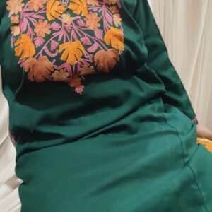 Ari Work Ladies Woollen Pheran in Ocean Green Colour