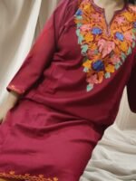 Ari Work Ladies Woollen Pheran in Pink Colour