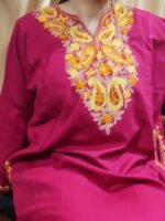 Ari Work Ladies Woollen Pheran in Dark Pink Colour
