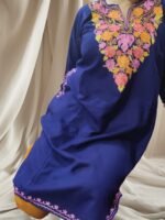 Ari Work Ladies Woollen Pheran in Indigo Blue Colour