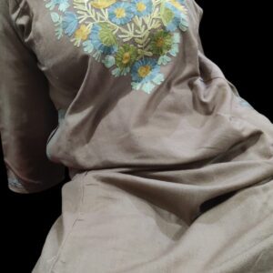 Ari Work Ladies Woollen Pheran in Brown Colour