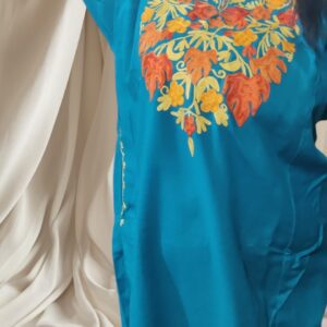 Ari Work Ladies Woollen Pheran in Capri Blue Colour