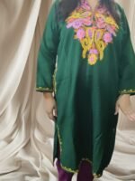 Ari Work Ladies Woollen Pheran in Bottle Green Colour