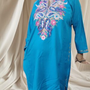 Ari Work Ladies Woollen Pheran in Light Blue Colour