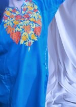 Ari Work Ladies Woollen Pheran in Parrot Blue Colour