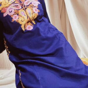 Ari Work Ladies Woollen Pheran in Prussian Blue Colour