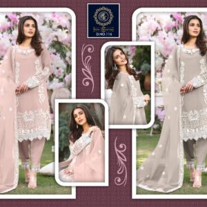Embroidery Kurti with Pant and Dupatta
