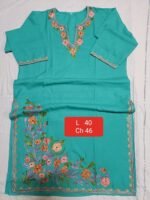 Square-Cut Kaftan Green Colour