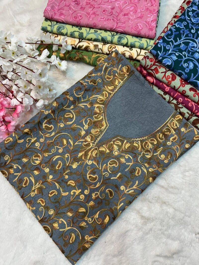 2 Piece Kashmiri Ariwork Crush Cotton Suit #28