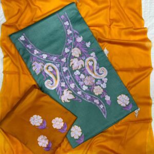 Exquisite Bombay silk Ari work 3-piece suits