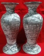 Mughal Courtroom 20 Inch Papier Mache Vase Pair