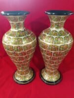 Floral Papier Mache Vase 20 Inches