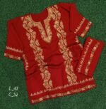 Sozni Work Ladies Woollen Pheran with Stole in Red Color