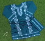 Sozni Work Ladies Woollen Pheran with Stole in Teal Color