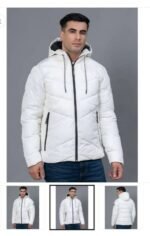 Red Tape White Regular Fit Hooded Padded Jacket