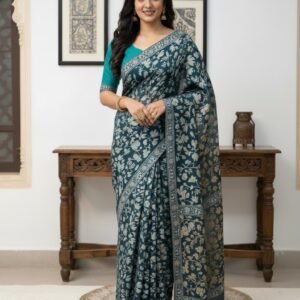 Hand Embroidered Kashmiri Sarees #14