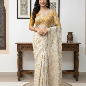Hand Embroidered Kashmiri Sarees #2