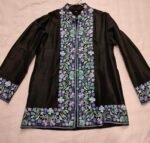 Kashmiri Short Jacket with Floral Work in Black
