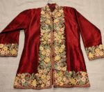 Kashmiri Short Jacket with Floral Work in Red