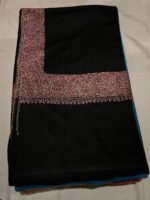 Semi Pashmina Shawl Black with Doordar Embroidery Work