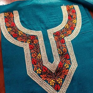 Crush Cotton 3-Piece Suit with Exquisite Aari & Tilla Work