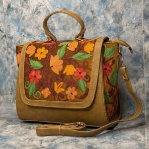 Kashmiri Ari Work Flip Bag (5-Sided Embroidery) – 10x11 Inches