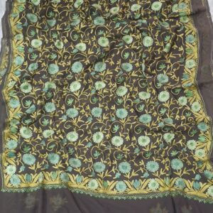 Kashmiri Designer Ari Embroidery Georgette Sarees with Blouse Piece #3