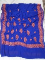 Kashmiri Designer Ari Embroidery Georgette Sarees with Blouse Piece #4