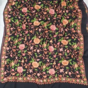 Kashmiri Designer Ari Embroidery Georgette Sarees with Blouse Piece #10