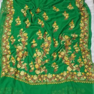 Kashmiri Designer Ari Embroidery Georgette Sarees with Blouse Piece