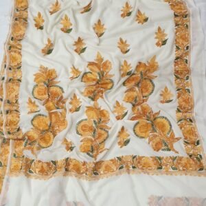 Kashmiri Designer Ari Embroidery Georgette Sarees with Blouse Piece #5
