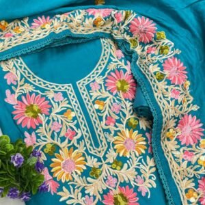 Elegant 3-Piece Kashmiri Ari Work Suit #6
