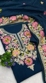 Elegant 3-Piece Kashmiri Ari Work Suit #7