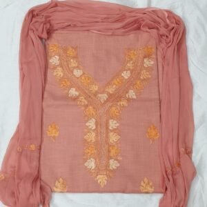 3-Piece Ruby Cotton Suit with Kashmiri Hand Ari Work #6