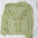 3-Piece Ruby Cotton Suit with Kashmiri Hand Ari Work #12