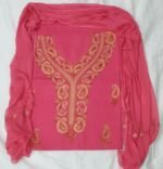 3-Piece Ruby Cotton Suit with Kashmiri Hand Ari Work #13