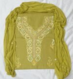 3-Piece Ruby Cotton Suit with Kashmiri Hand Ari Work #9
