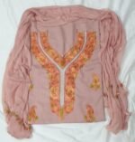 3-Piece Ruby Cotton Suit with Kashmiri Hand Ari Work #8