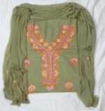 3-Piece Ruby Cotton Suit with Kashmiri Hand Ari Work #14