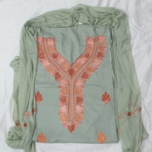 3-Piece Ruby Cotton Suit with Kashmiri Hand Ari Work #4