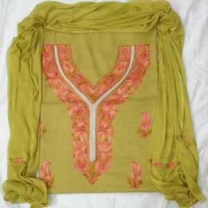 3-Piece Ruby Cotton Suit with Kashmiri Hand Ari Work #7