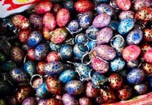 Papier Mache Key Ring - Egg Shape