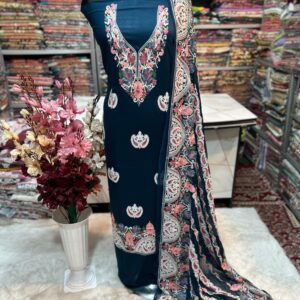 Elegant Kashmiri AriWork 3-Piece Unstitched Suit  #23