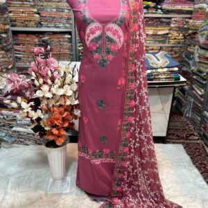 Elegant Kashmiri AriWork 3-Piece Unstitched Suit  #21