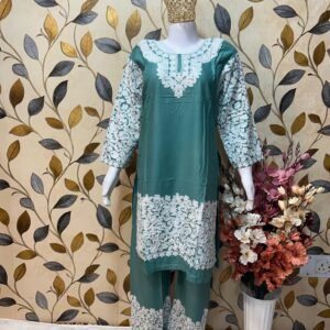 Ari Work Rayon-Cotton Cord Sets with Embroidered Trousers #5