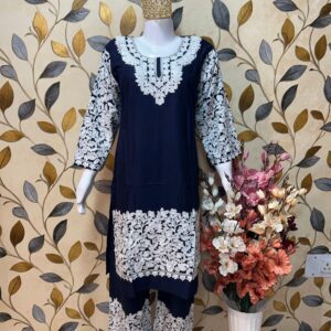 Ari Work Rayon-Cotton Cord Sets with Embroidered Trousers #4