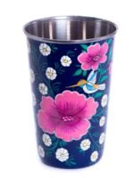 Kashmiri Papier Mache Art Steel Glasses (Set of 6)